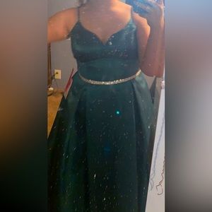 green formal dress